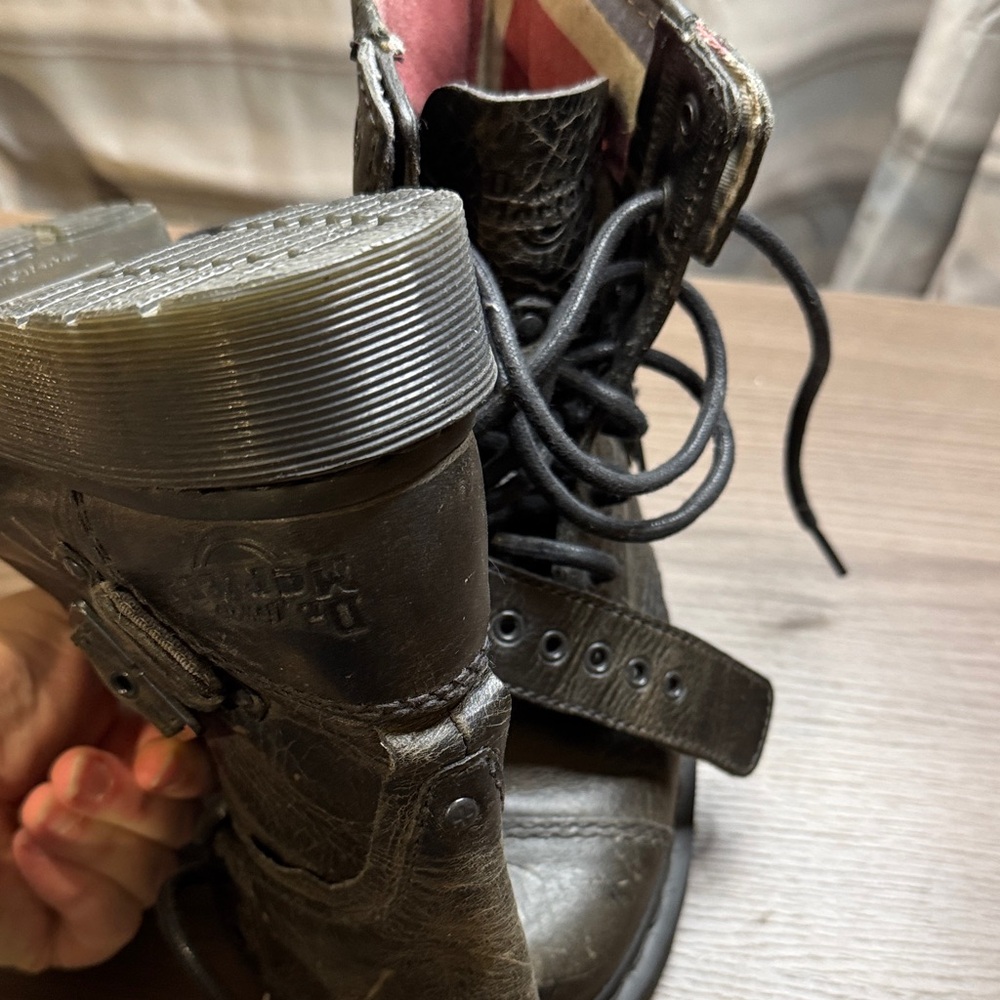 Dr. Martens Charcoal Leather Lace Up Boots - Picture 8 of 10